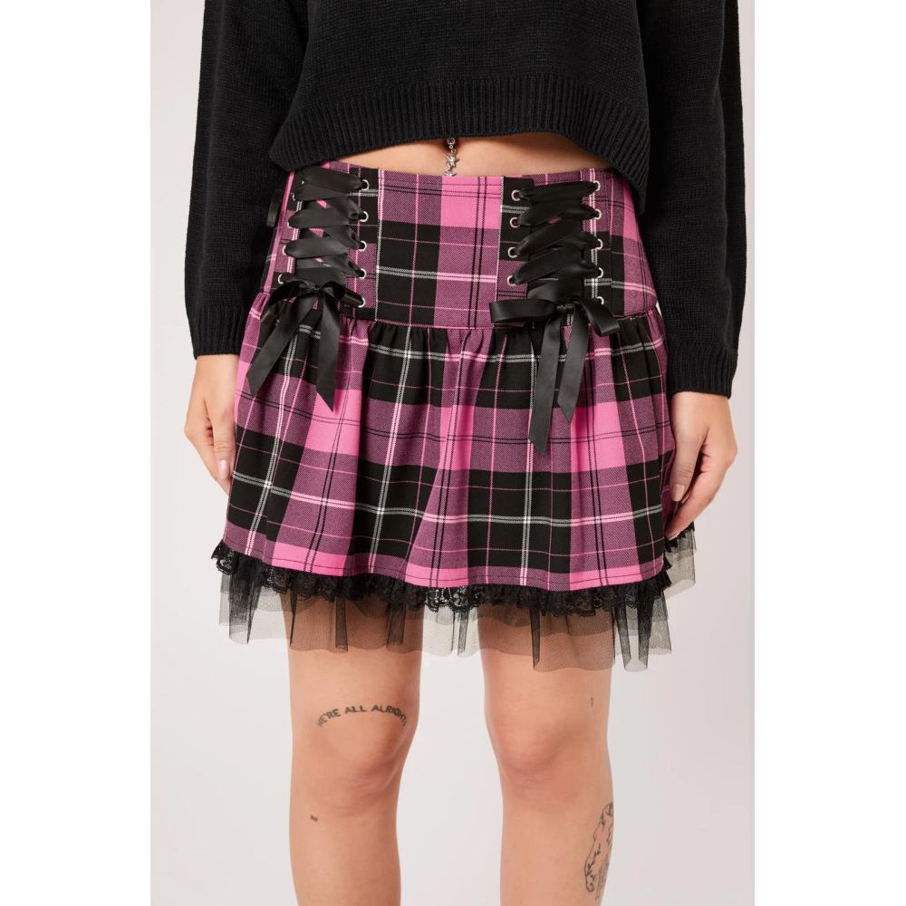 Hell Bunny - Quinzel C Korte rok - Roze